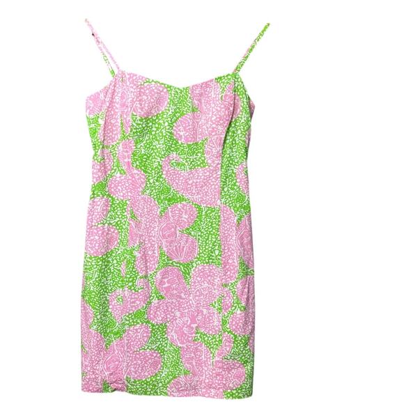 Lilly Pulitzer McCallum Dress Limeade Cheat Ya Print Floral Preppy Beachy SZ 6 - Picture 3 of 10